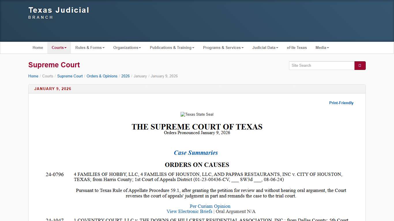 TJB SC Orders & Opinions 2026 January January 9, 2026